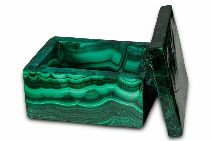 Wide Malachite Jewelry Box - DR Congo #335853